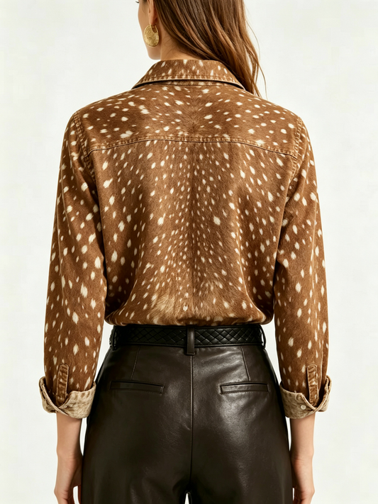 Buckskin Hide RB-TOP16 – Back View – Riley – Brown