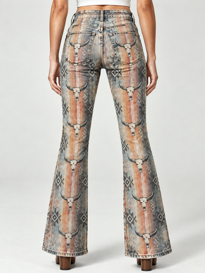 Longhorn Mirage Bootcut Jeans – Back View – Riley – Beige