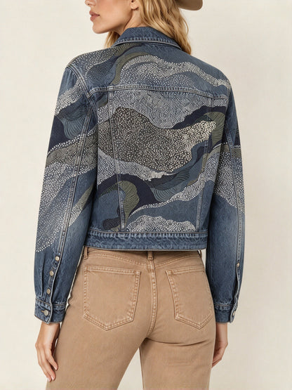Outlaw Paisley Cropped Denim Jacket