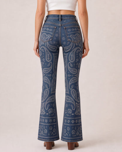 Prairie Whirl Bootcut Jeans – Back View – Riley – Indigo Blue