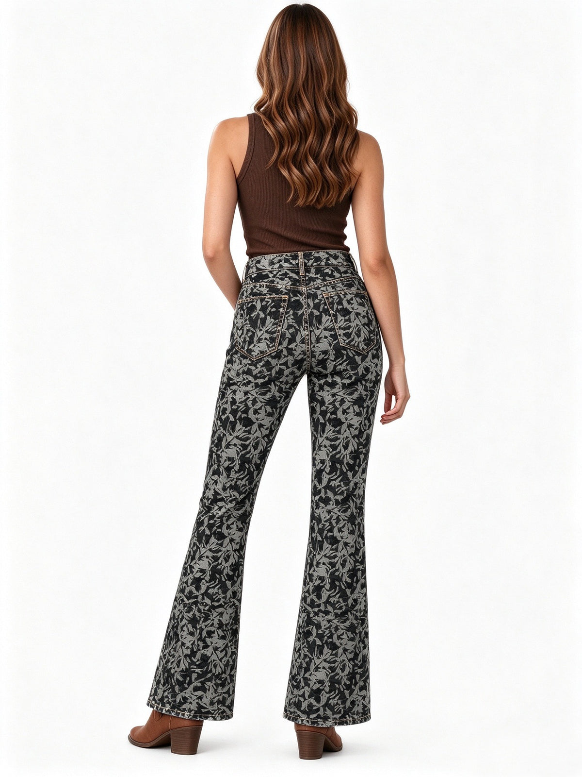 Silver Sage Damask Bootcut Jeans