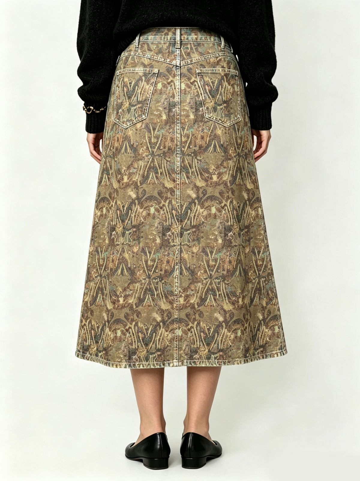 Frontier Bloom Ankle-Length Denim Skirt