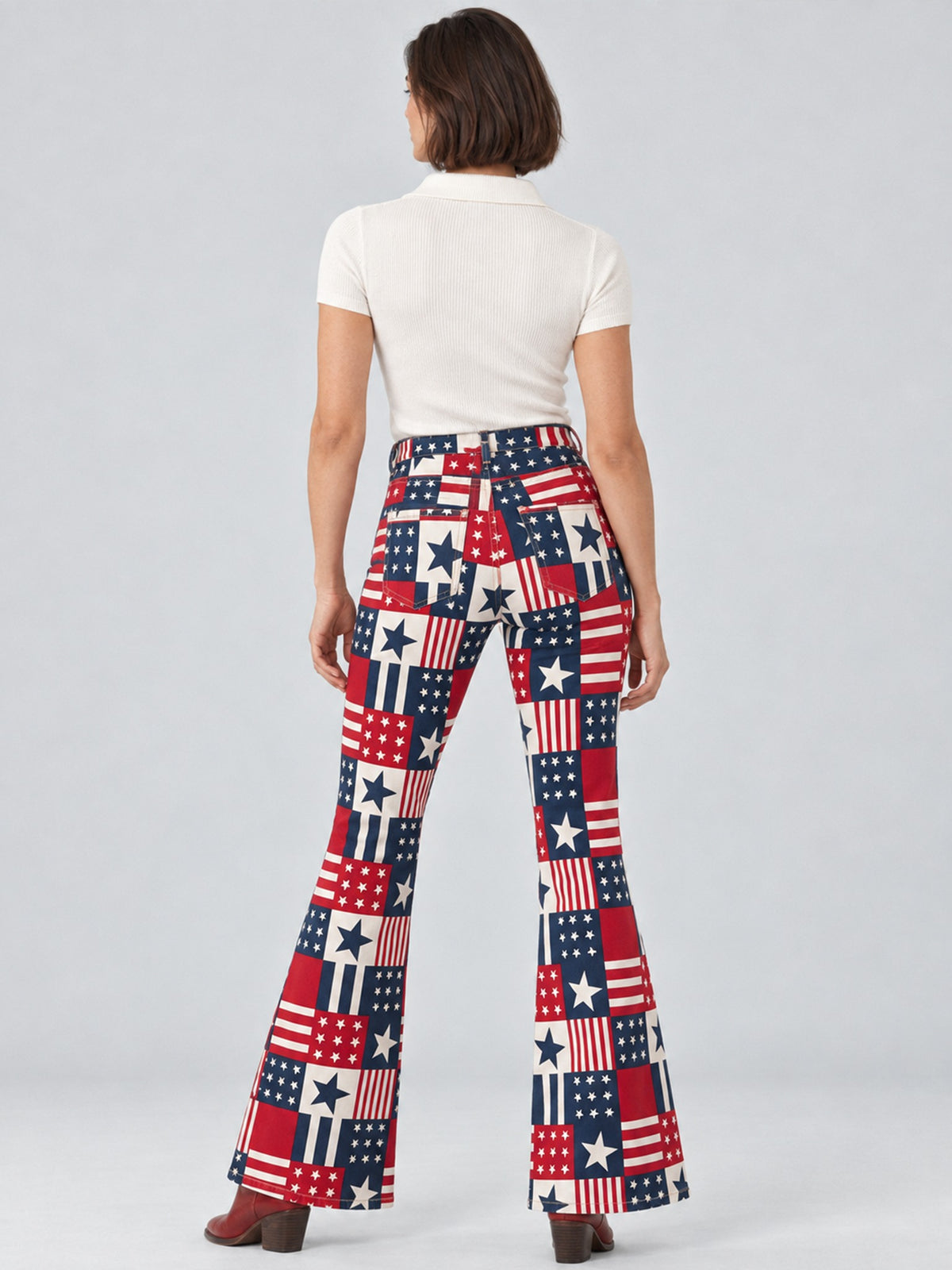 Starlight Rodeo Bootcut Jeans – Back View – Riley – Red, White, Navy Blue