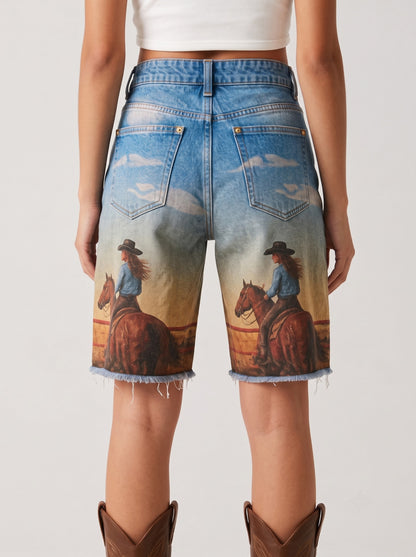 Ranch Skyline RB-BOT08 – Back View – Riley – Denim Blue, Burnt Orange