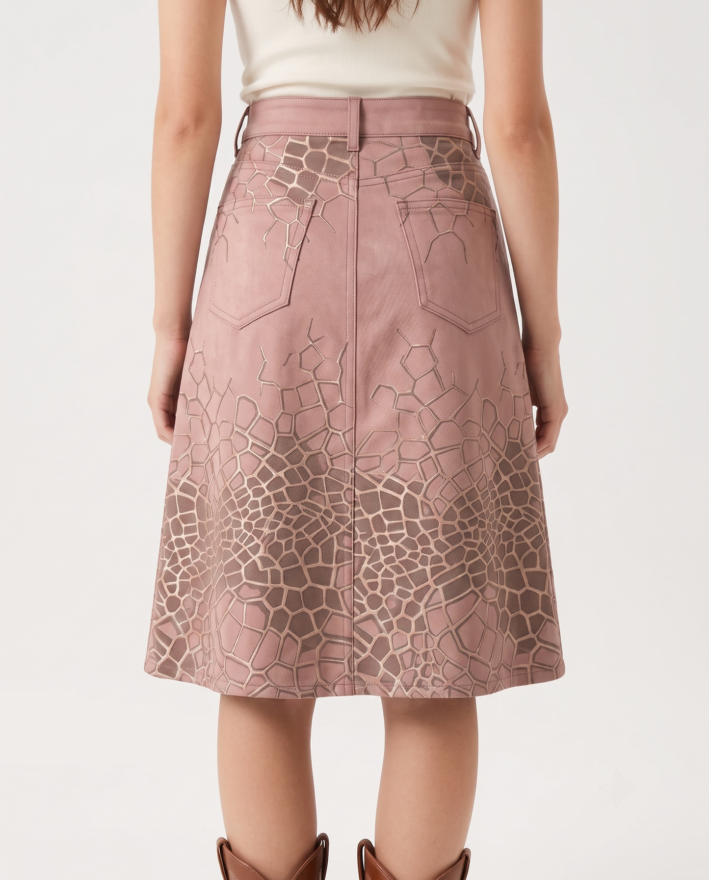Pink Crackle RB-SKT03 – Back View – Jessie – Pink