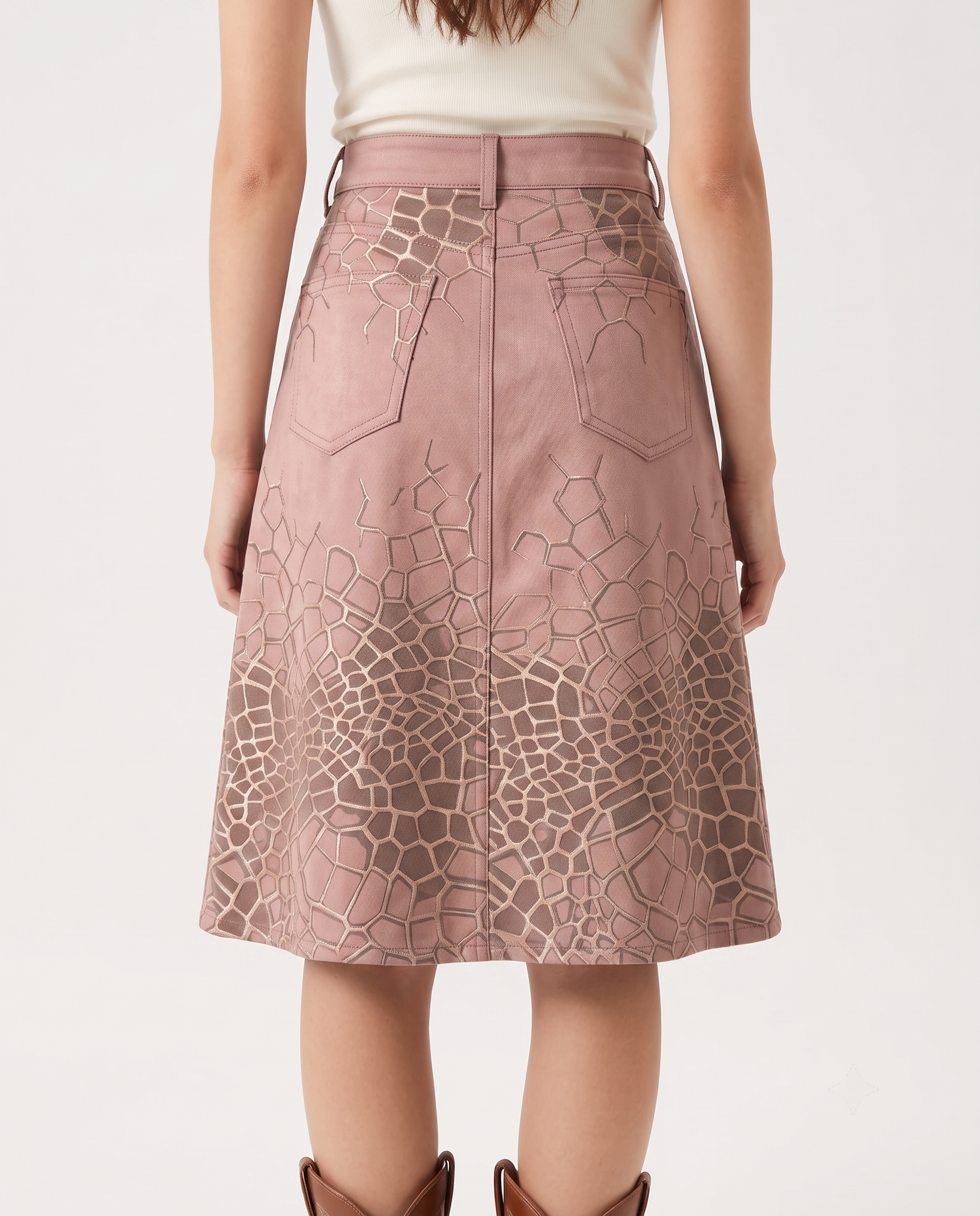 Pink Crackle RB-SKT03 – Back View – Jessie – Pink