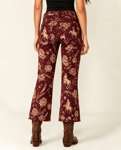 Rustic Rider RB-BOT24 – Back View – Riley – Maroon