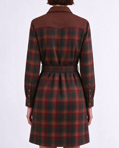 Mesa Canyon Plaid Belted Shirt Dress