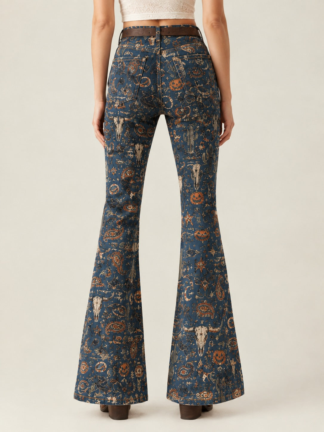 Desert Mirage Navy Bootcut Jeans – Back View – Riley – navy blue
