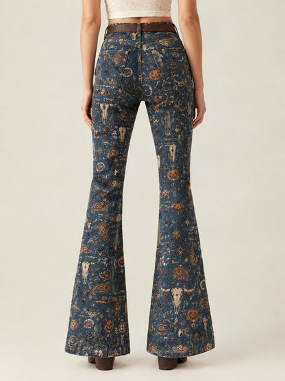 Desert Mirage Navy Bootcut Jeans – Back View – Riley – navy blue