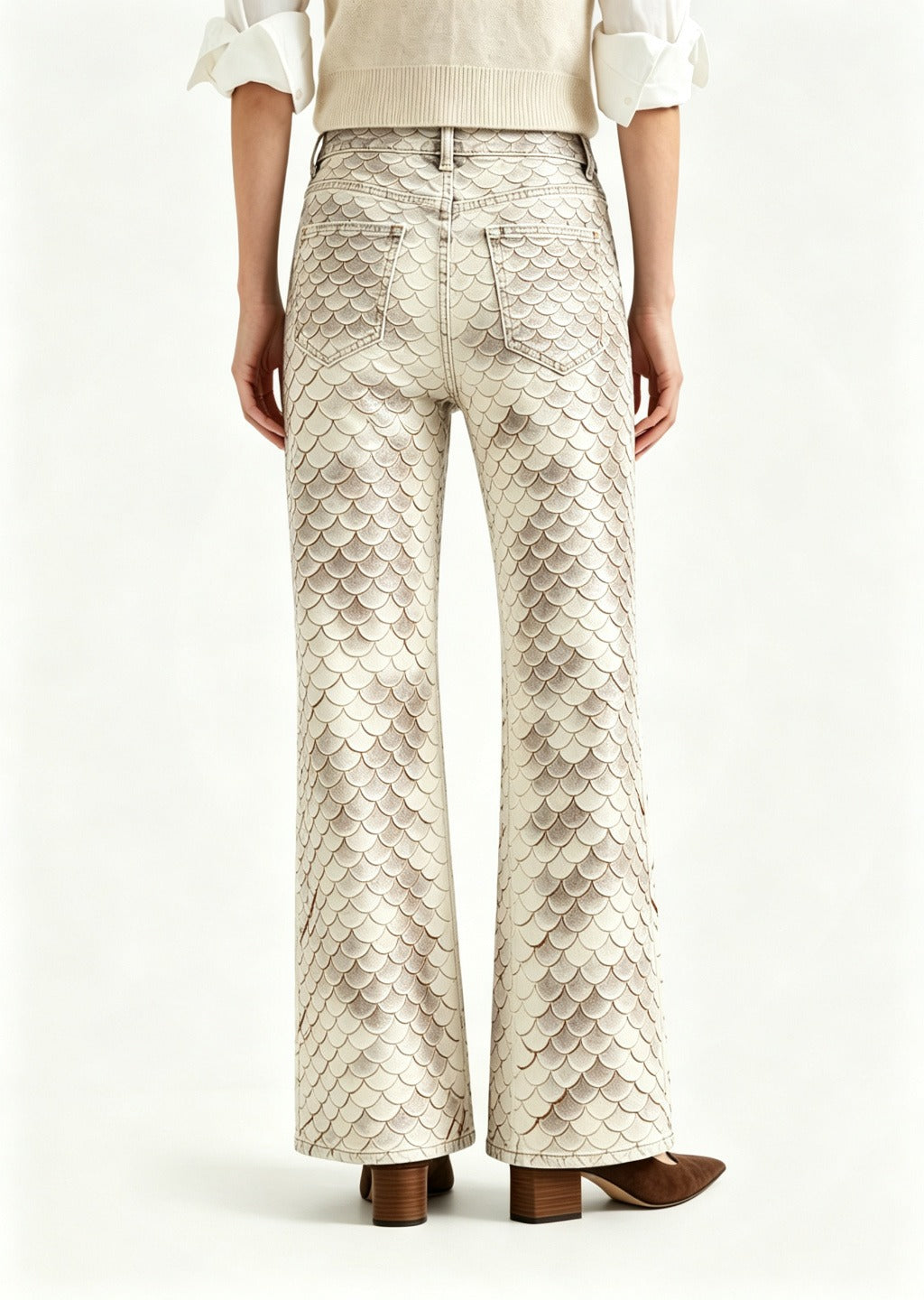Desert Mermaid Bootcut Jeans – Back View – Riley – cream
