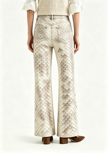 Desert Mermaid Bootcut Jeans – Back View – Riley – cream