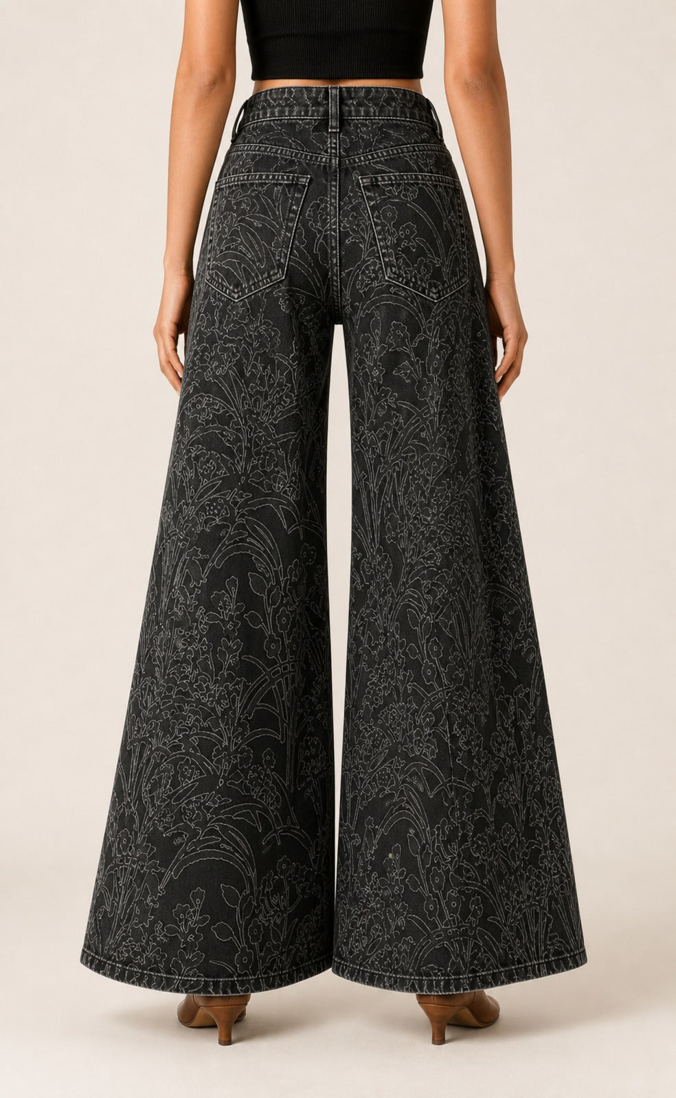 Prairie Bloom Black RB-BOT05 – Back View – Riley – black