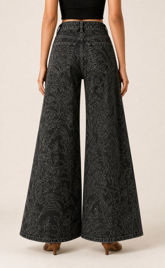 Prairie Bloom Black RB-BOT05 – Back View – Riley – black