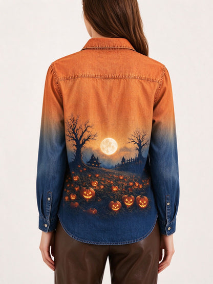 Harvest Moon Long Sleeve Denim Shirt