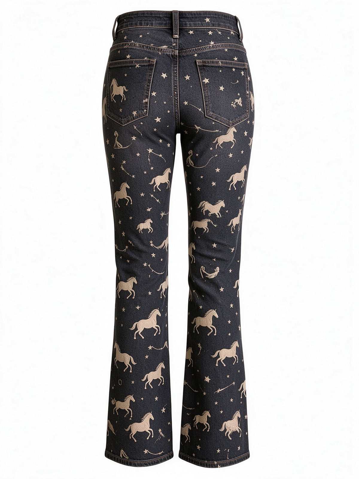 Mustang Stampede Print Low-Rise Bootcut Jeans