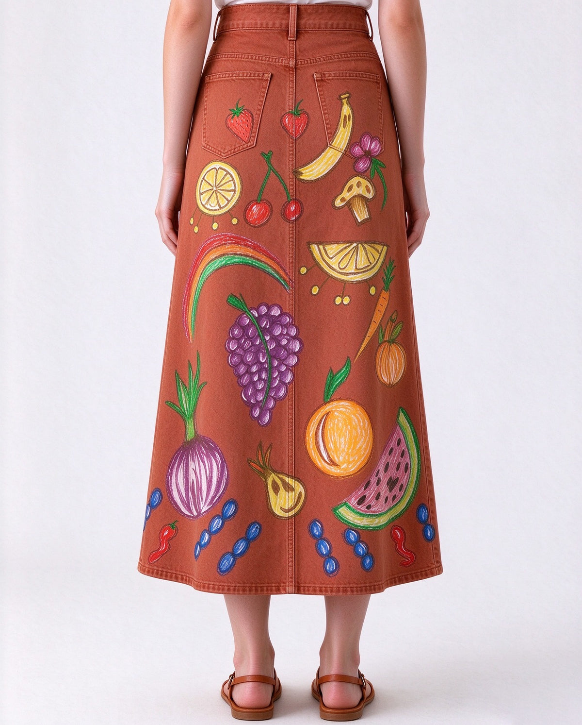 Ranch Harvest Ankle-Length Denim Skirt