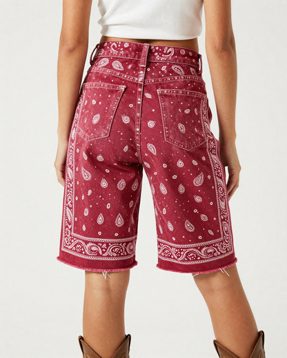 Classic Red Bandana RB-BOT08 – Back View – Jessie – Red / White