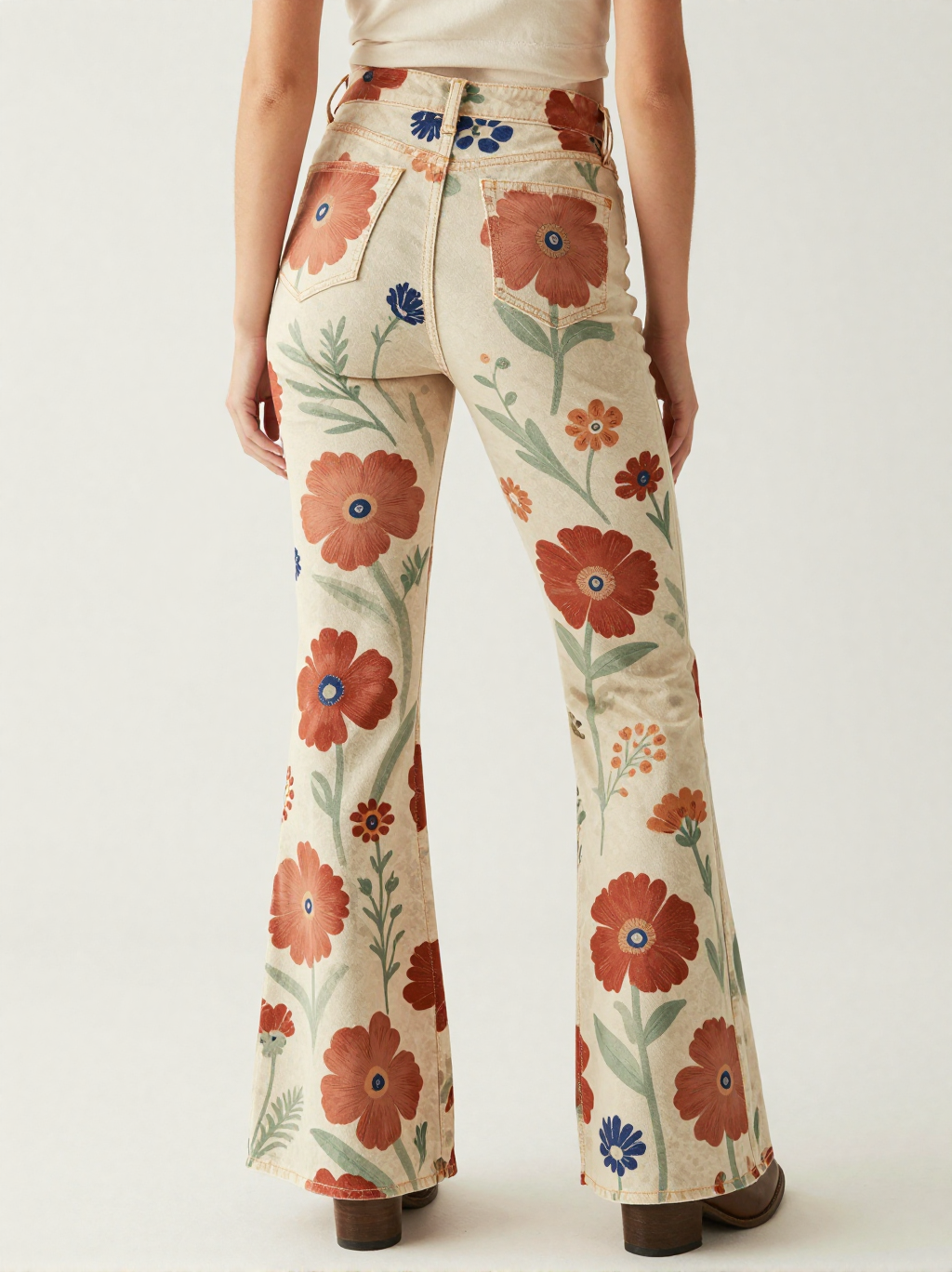 Prairie Poppy RB-BOT04 – Back View – Jessie – Red / Green / Cream