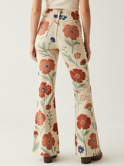 Prairie Poppy RB-BOT04 – Back View – Jessie – Red / Green / Cream