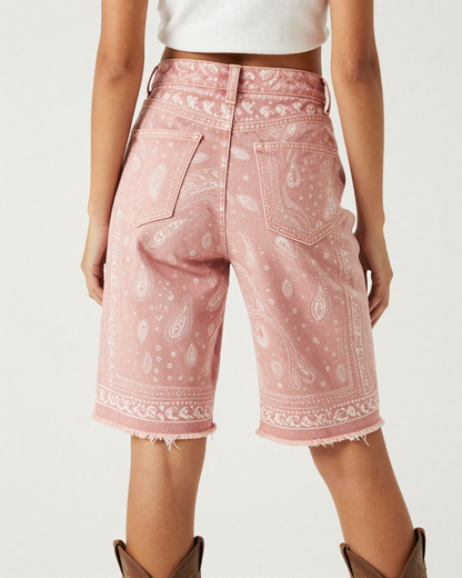 Dusty Pink Bandana RB-BOT08 – Back View – Jessie – Pink / White