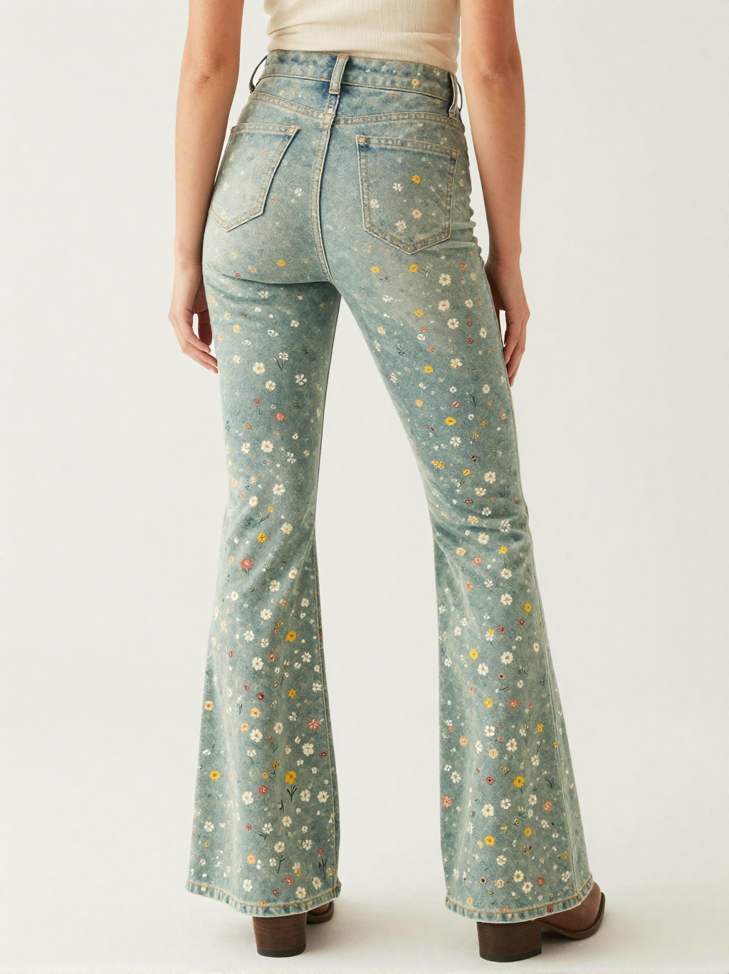 Wildflower Scatter RB-BOT04 – Back View – Jessie – Multi / Sage