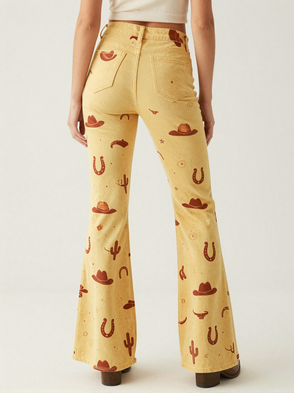 Sunshine Rodeo RB-BOT04 – Back View – Jessie – Gold / Brown / Cream