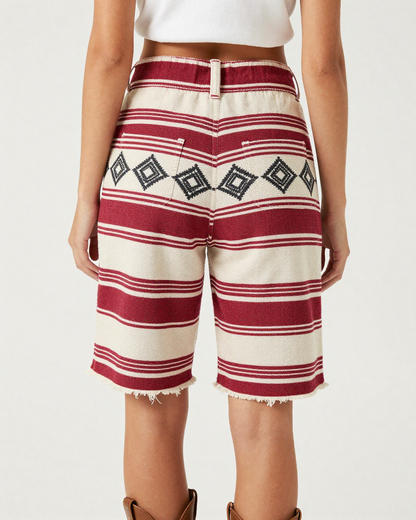Cinnabar Ivory Chief Blanket RB-BOT08 – Back View – Jessie – Red