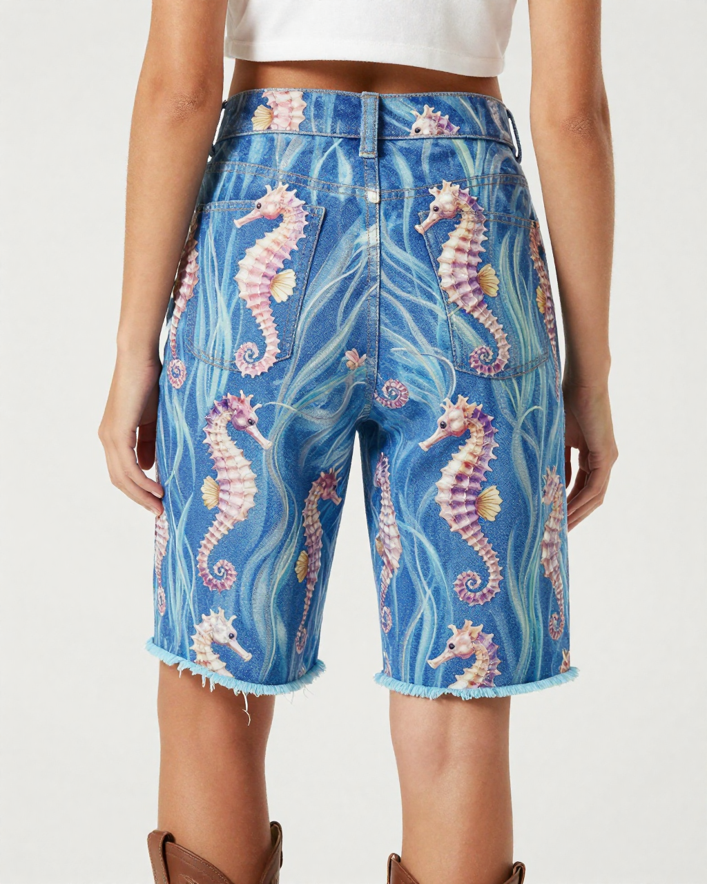 Seahorse Ballet RB-BOT08 – Back View – Jessie – Cobalt / Gold