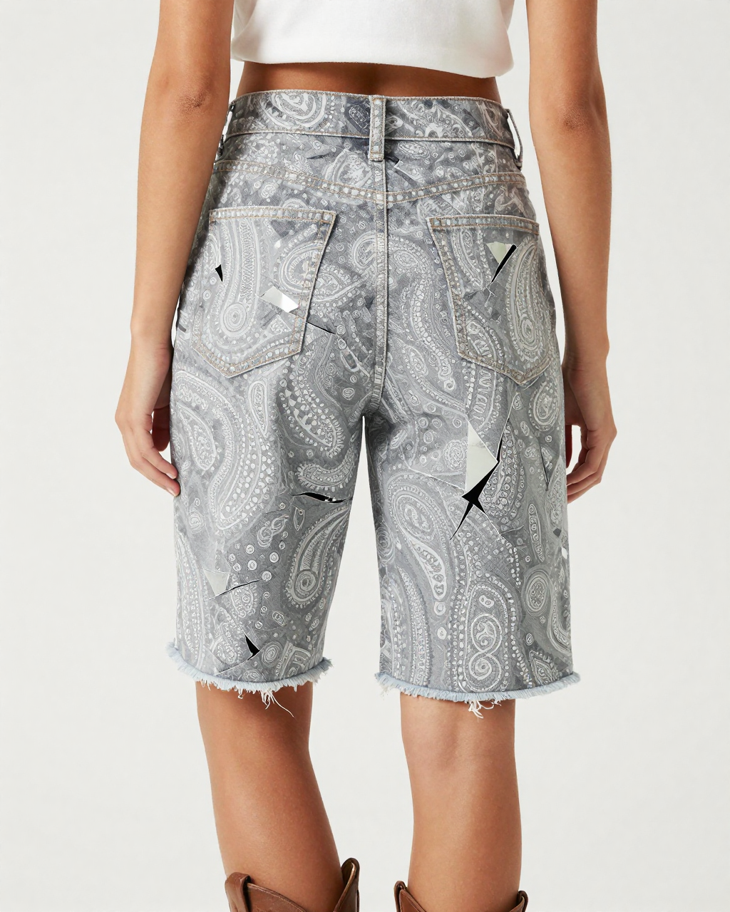 Shattered Fragment Paisley RB-BOT08 – Back View – Jessie – Graphite / Silver