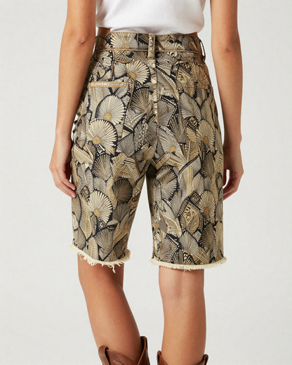 Art Deco Geometric Paisley RB-BOT08 – Back View – Jessie – Champagne / Gold
