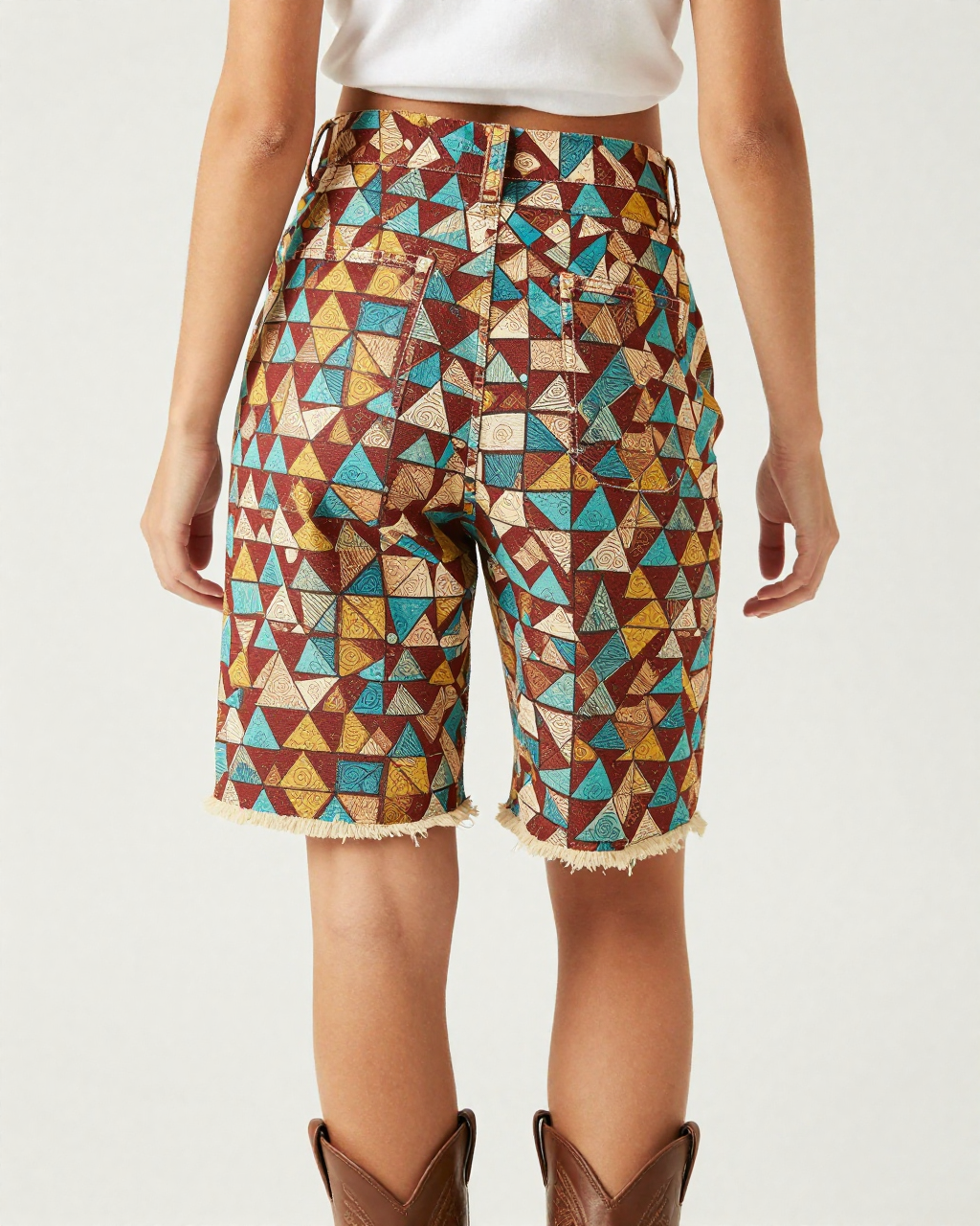 Triangle Tessellation RB-BOT08 – Back View – Jessie – Mahogany / Gold