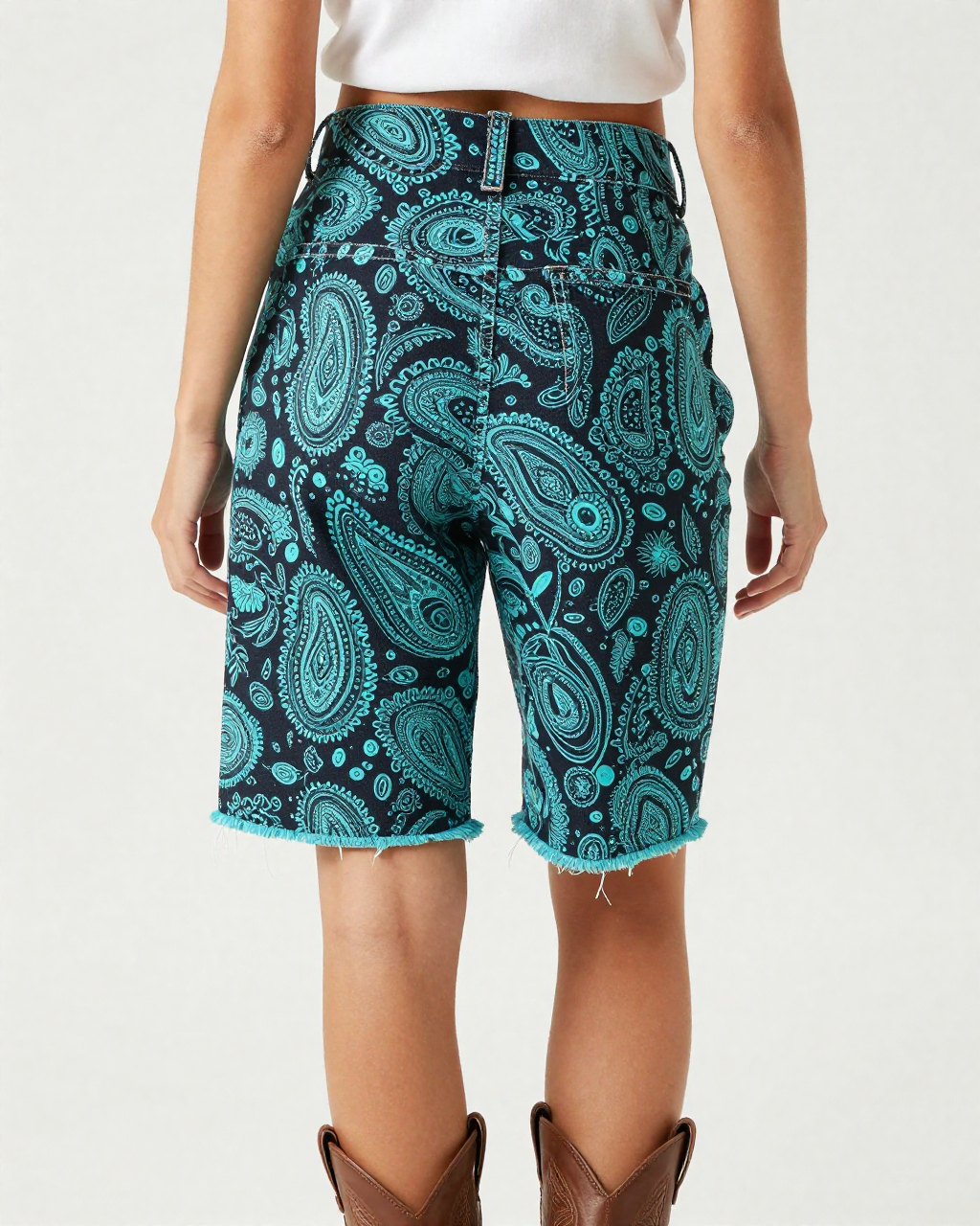 Wireframe Outline Paisley RB-BOT08 – Back View – Jessie – Midnight / White