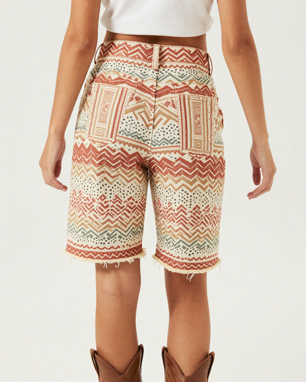 Zigzag Mesa RB-BOT08 – Back View – Jessie – Terracotta / Cream
