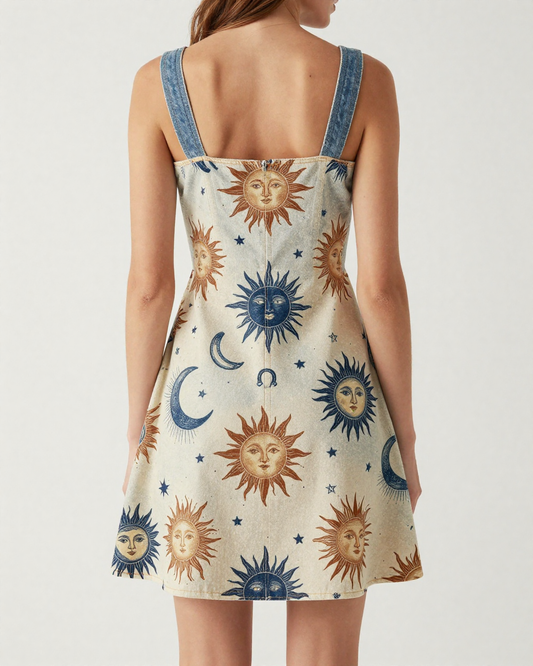 Sun & Moon Western Structured Mini Dress – Back View – Riley – Cream / Ivory