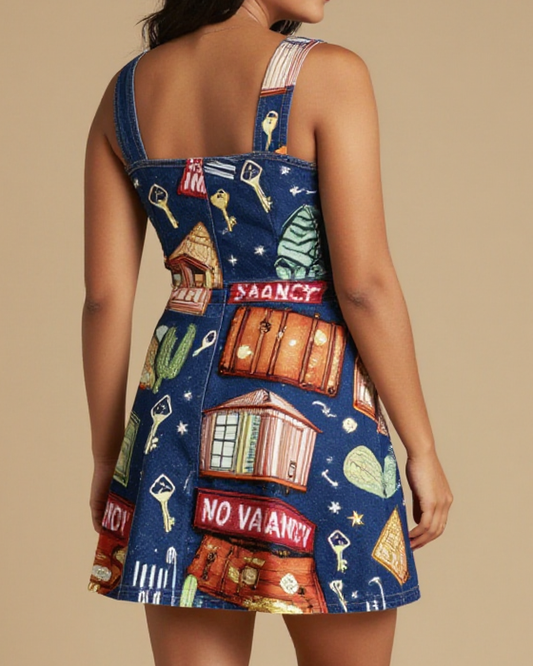 Cozy Cone Structured Mini Dress – Back View – Mara
