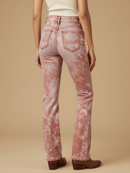 Roan Glow Ground Bootcut Jeans – Back View – Riley – Light Wash / Roan Red / Copper
