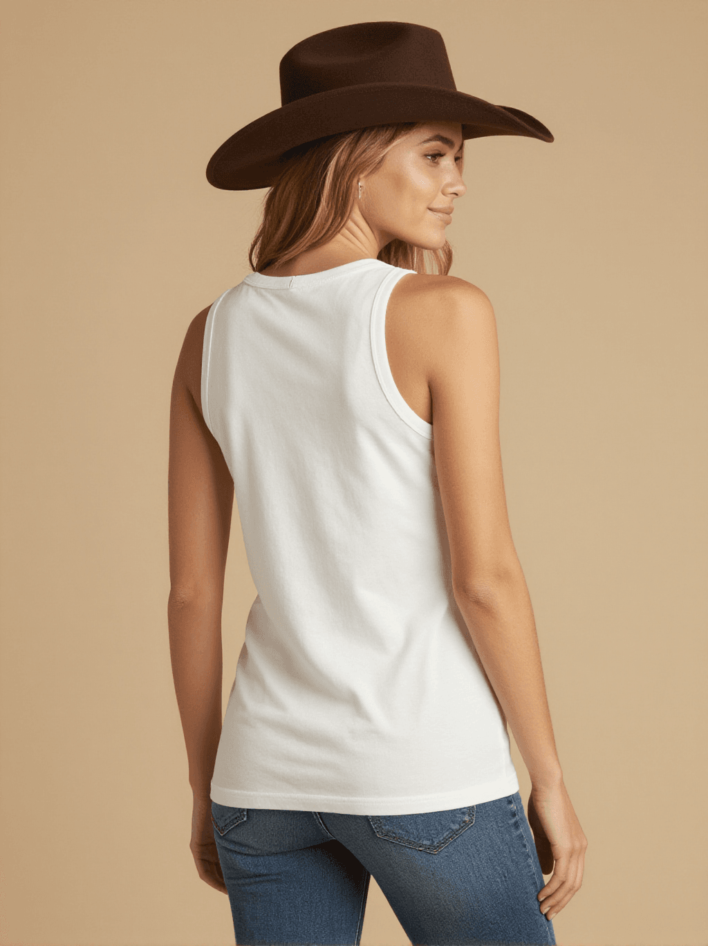 Save Me a Dance Tank Top – Back View – Riley – white