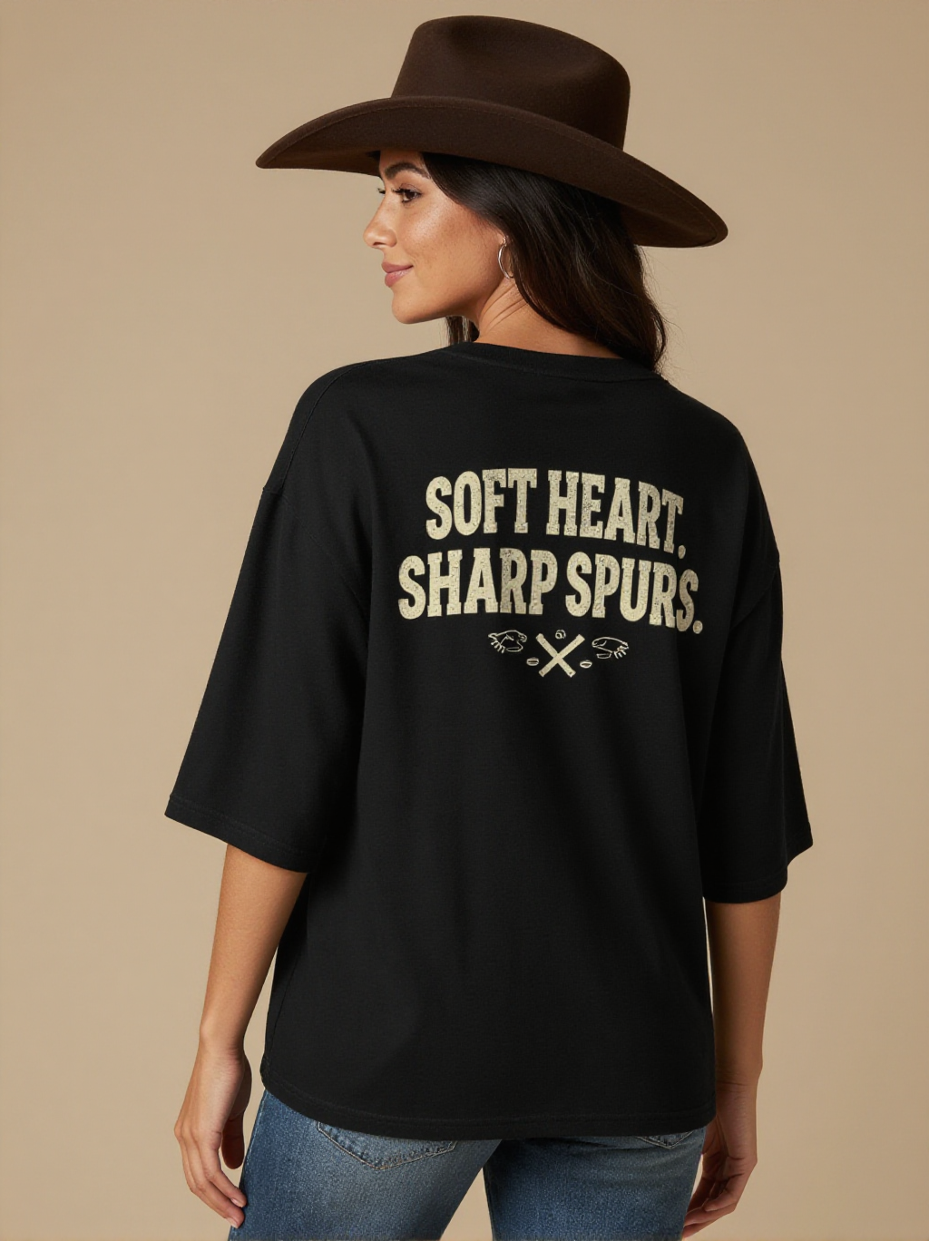 Soft Heart Sharp Spurs RB-TOP14 – Back View – Jessie – Black