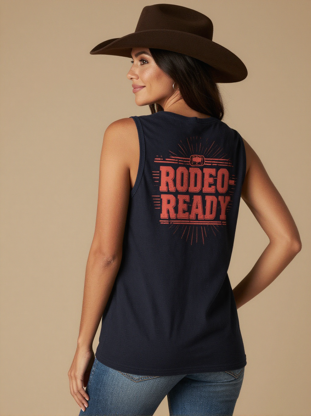 Rodeo Ready RB-TOP13 – Back View – Jessie – washed-black