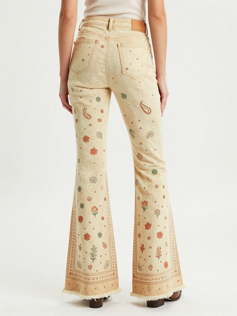 Worn Trail Bandana RB-BOT21 – Back View – Jessie – Cream / Brown