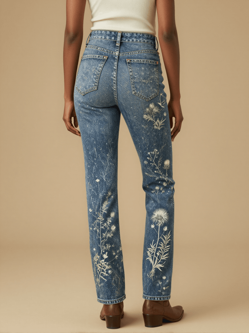 Sagebrush & Thistle RB-BOT17 – Back View – Amara – Indigo
