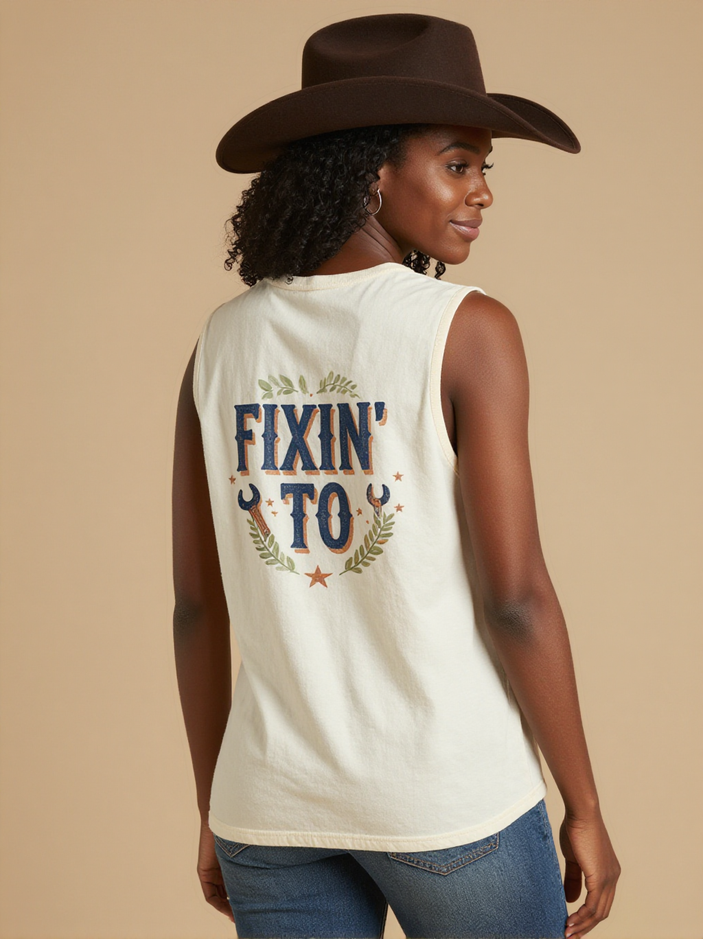 Fixin' To RB-TOP13 – Back View – Amara – Washed White