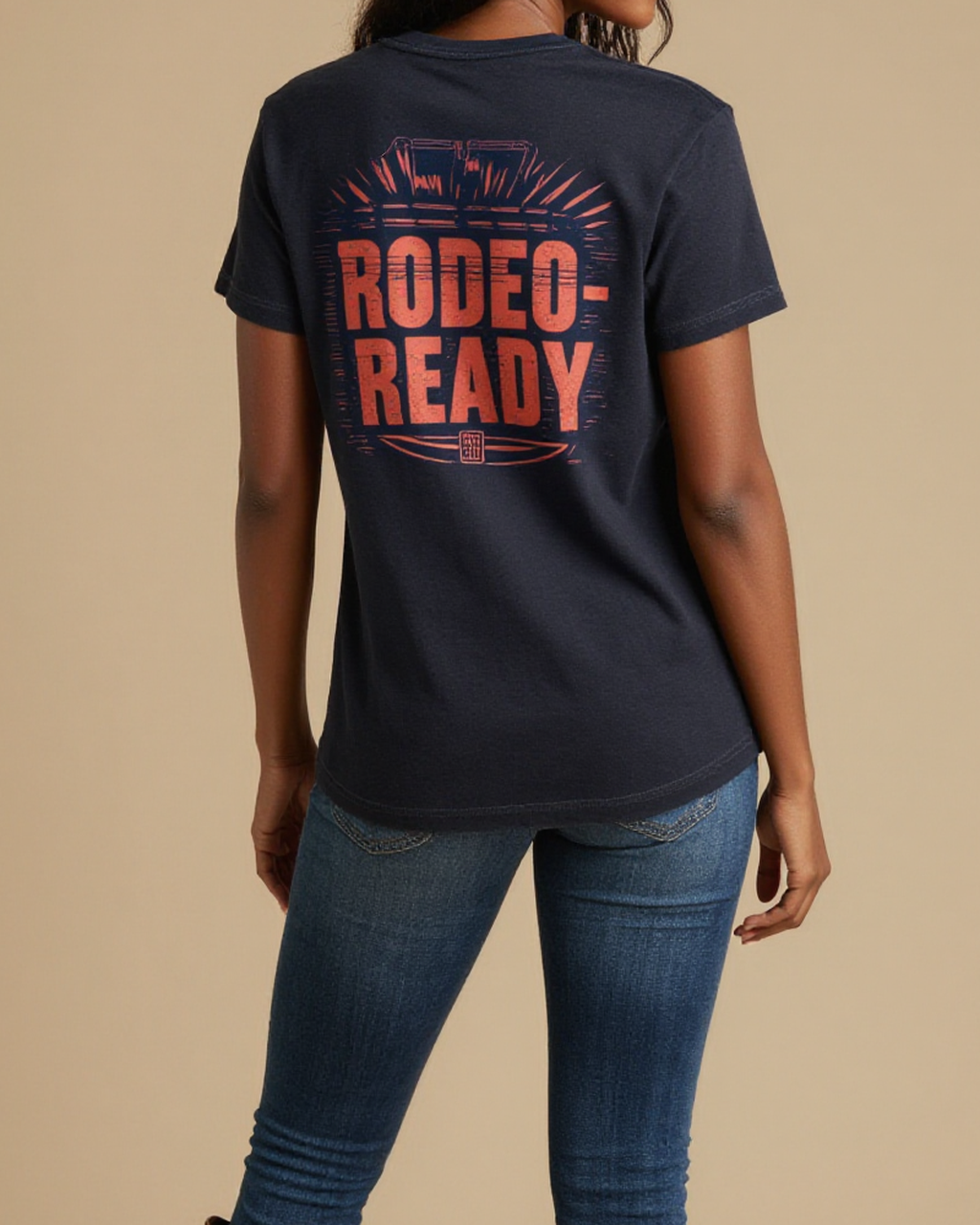 Rodeo Ready Washed Tee – Back View – Amara