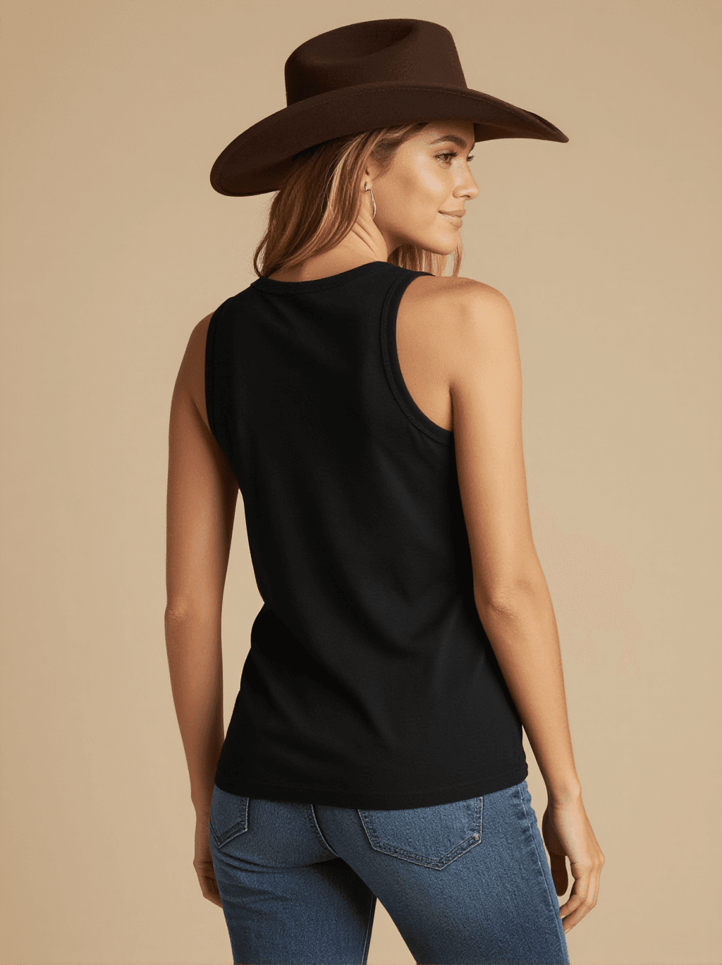 Meet Me Past the Lights Tank Top – Back View – Riley – black