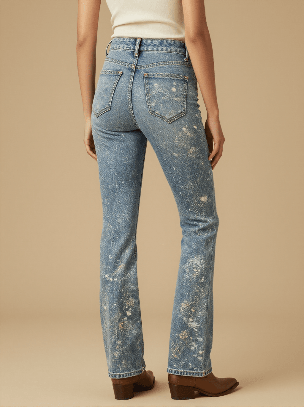 Roan Track Dust Bootcut Jeans – Back View – Riley – multi