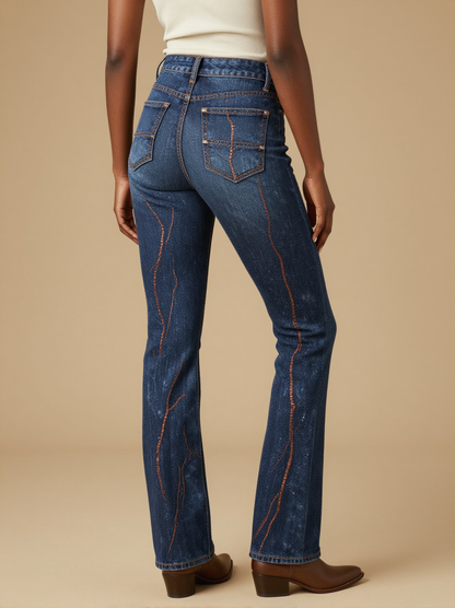 Iron Vein Bootcut Jeans – Back View – Riley