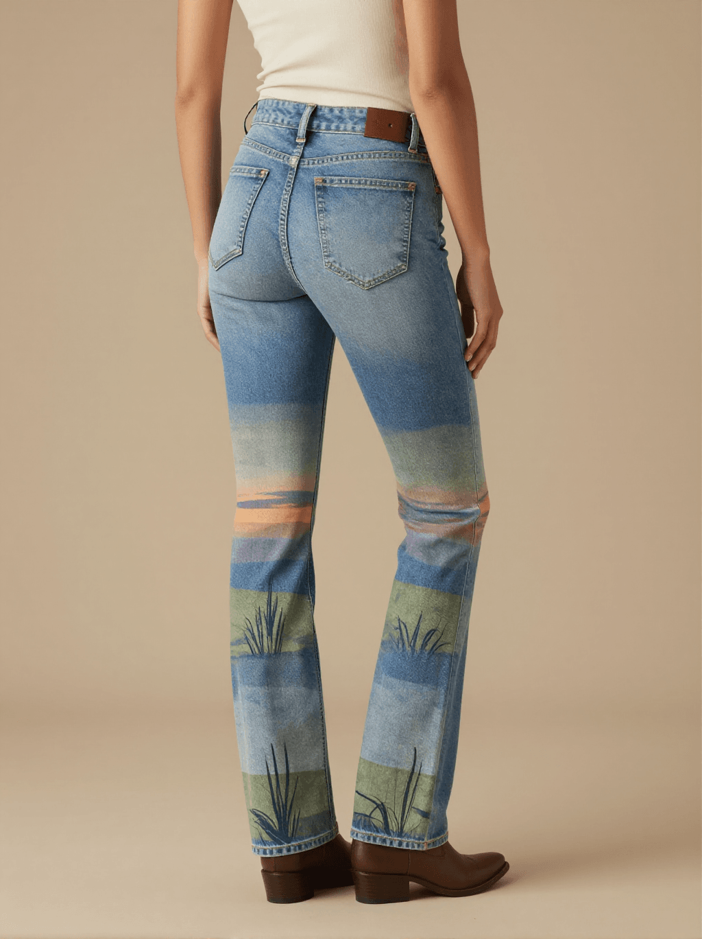 Sagebrush Sunset Bootcut Jeans – Back View – Jessie