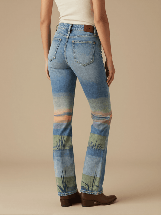 Sagebrush Sunset Bootcut Jeans – Back View – Jessie