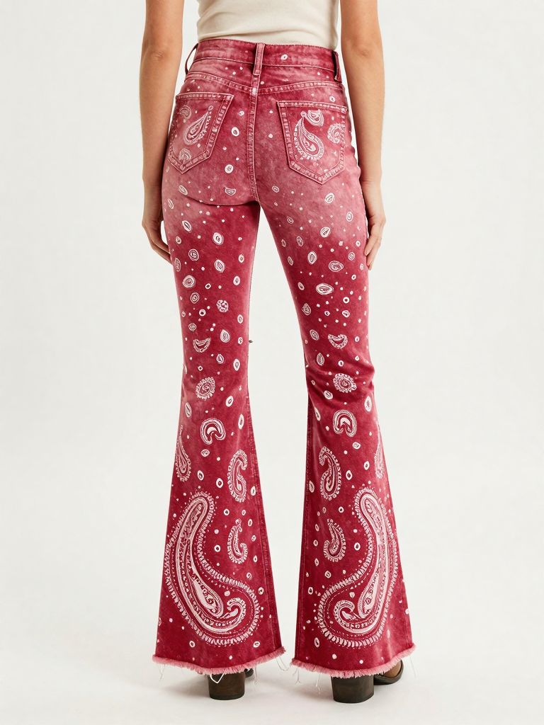 Classic Red Bandana RB-BOT21 – Back View – Jessie – Red / White